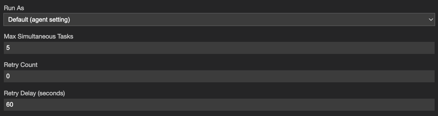 The Options section of the Add Batch dialog