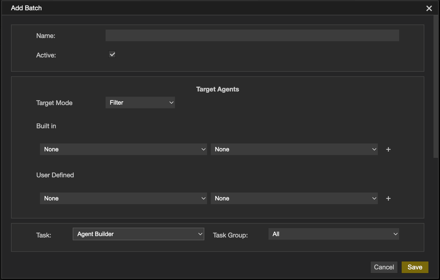 The Add Batch dialog