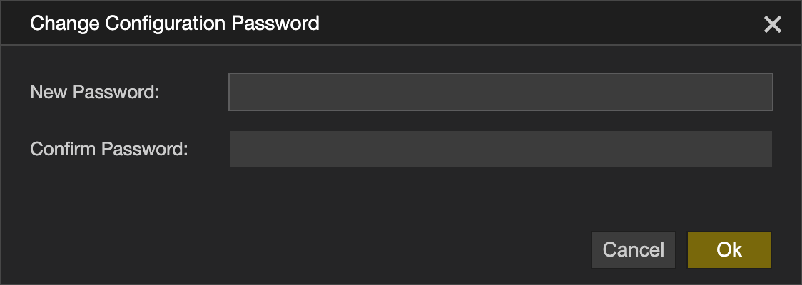 Entering the new password on the control being changed