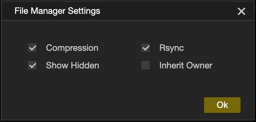 The File Manager settings