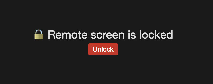A locked agent screen, with the picture covered and an Unlock button shown