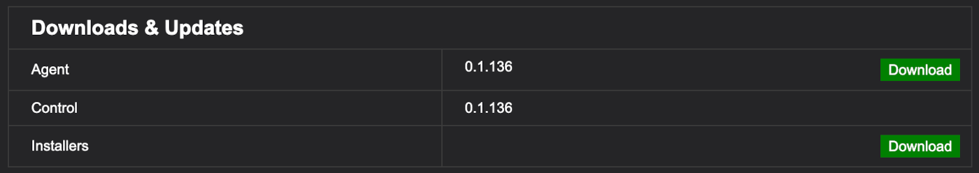 The Downloads and Updates section of the Configuration tab