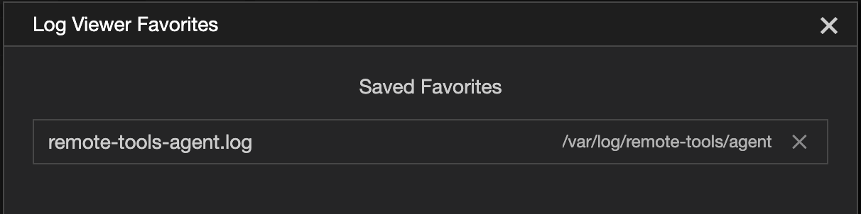 The Log Viewer favorites